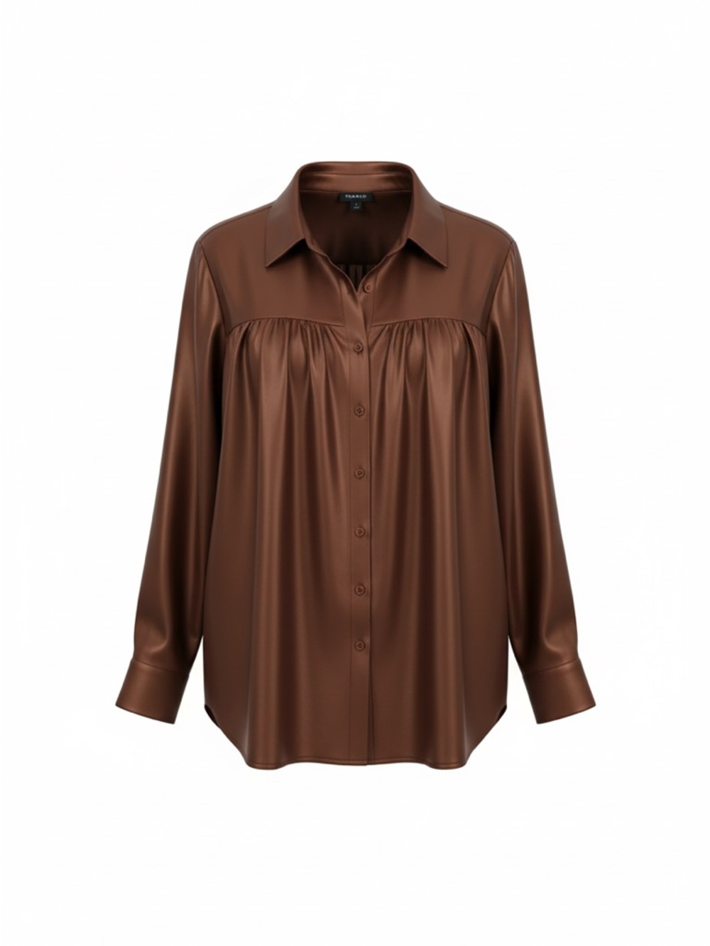 Torrid Size 2 Chocolate Brown Satin Button-Down Blouse
